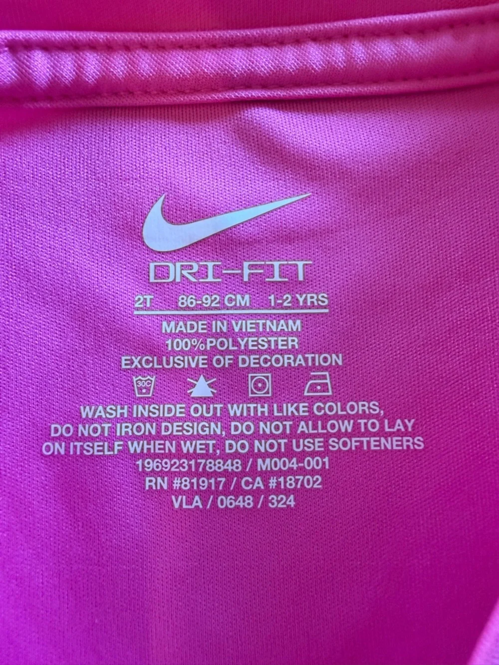 Nike Dri-FIT Toddler 2-Piece Set Pink Logo Tee & Shorts Size 2T - Picture 3 of 3